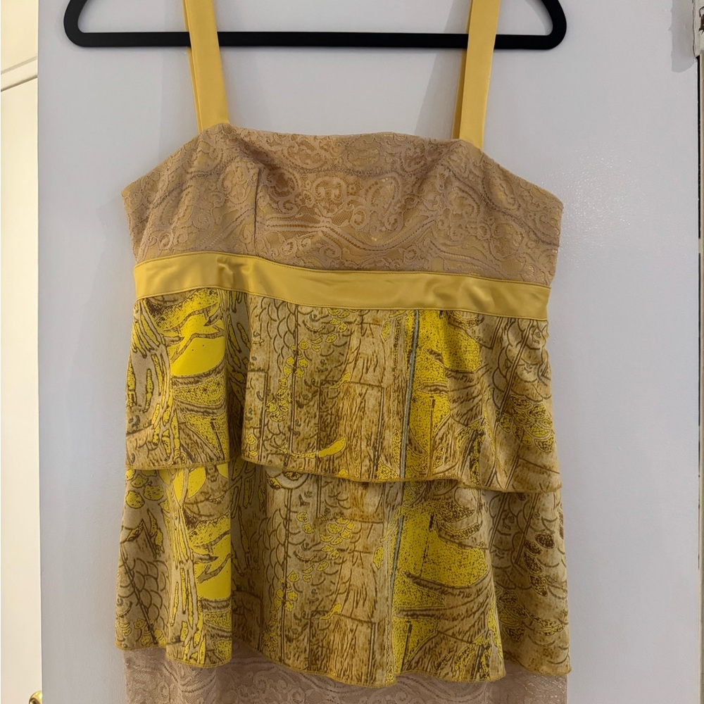 Vintage Just Cavalli Vibrant Yellow and Cream Top